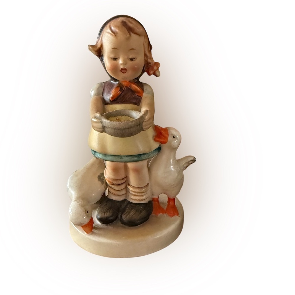 Vintage Hummel Goebel Figurine “Be Patient” Girl with Geese – 1948 W. Germany